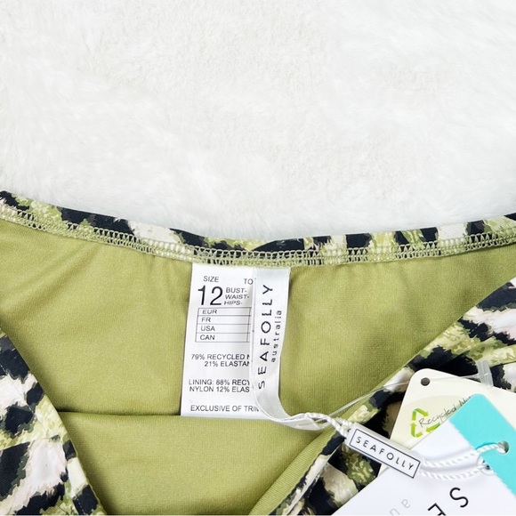 Seafolly Mandalay high-waist print bikini bottom with a cross-front detail - Picture 6 of 7